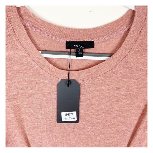 Very J Blush Short Sleeve Jersey Fit Flare Dress Medium NWT - Picture 10 of 10